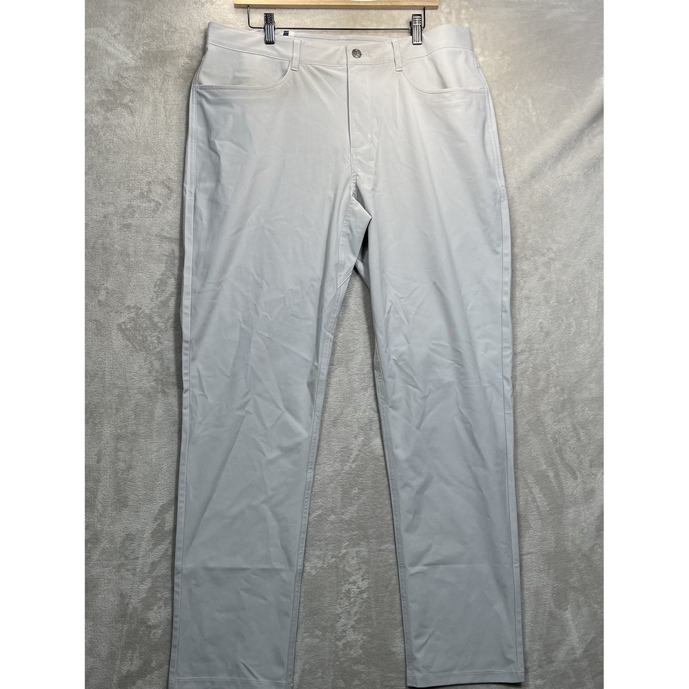 Rhoback Delta Performance Pants Mens 36x32 Light Gray Stretch Golf
